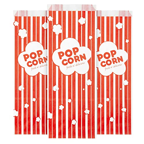 100 Pack Paper Popcorn Bags 2 oz Disposable Bulk