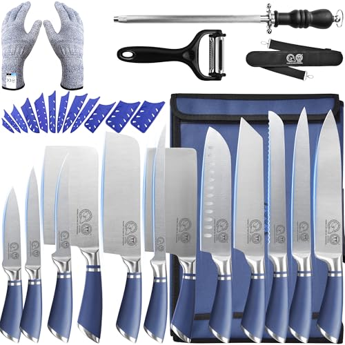 12 Piece Chef Knife Set with Bag, Butcher Cleaver