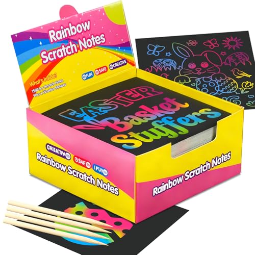 150 Sheet Rainbow Scratch Paper Art Craft Notes
