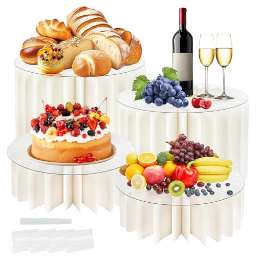 4 Pack Foldable Acrylic Buffet Display Risers