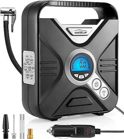 WindGallop Tire Inflator Portable Air Compressor, 90W 7800 mAh 3x Faster Air Pump for Car Tires with Tire Gauge Pressure, Tire Pump for Cars, Suv, Bikes, Motorcycles, Balls
