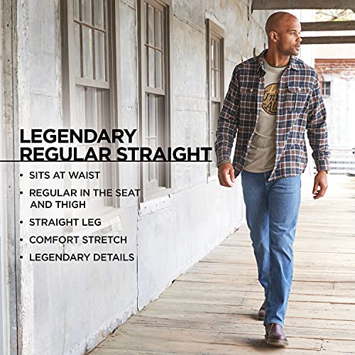 Lee Men's Legendary Regular Straight Jean, Overdye Black, 38W x 36L