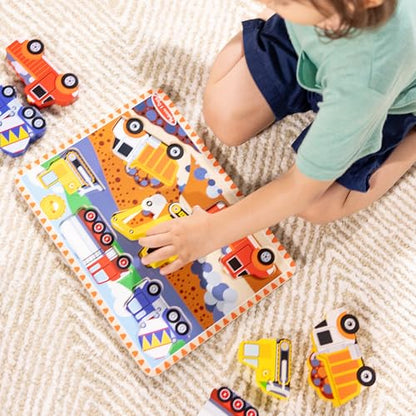 Melissa & Doug Construction Vehicles Wooden Puzzle Set