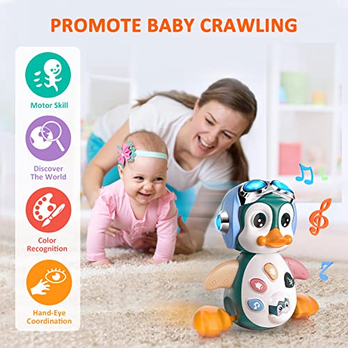 MOONTOY Musical Crawling Penguin Baby Toy