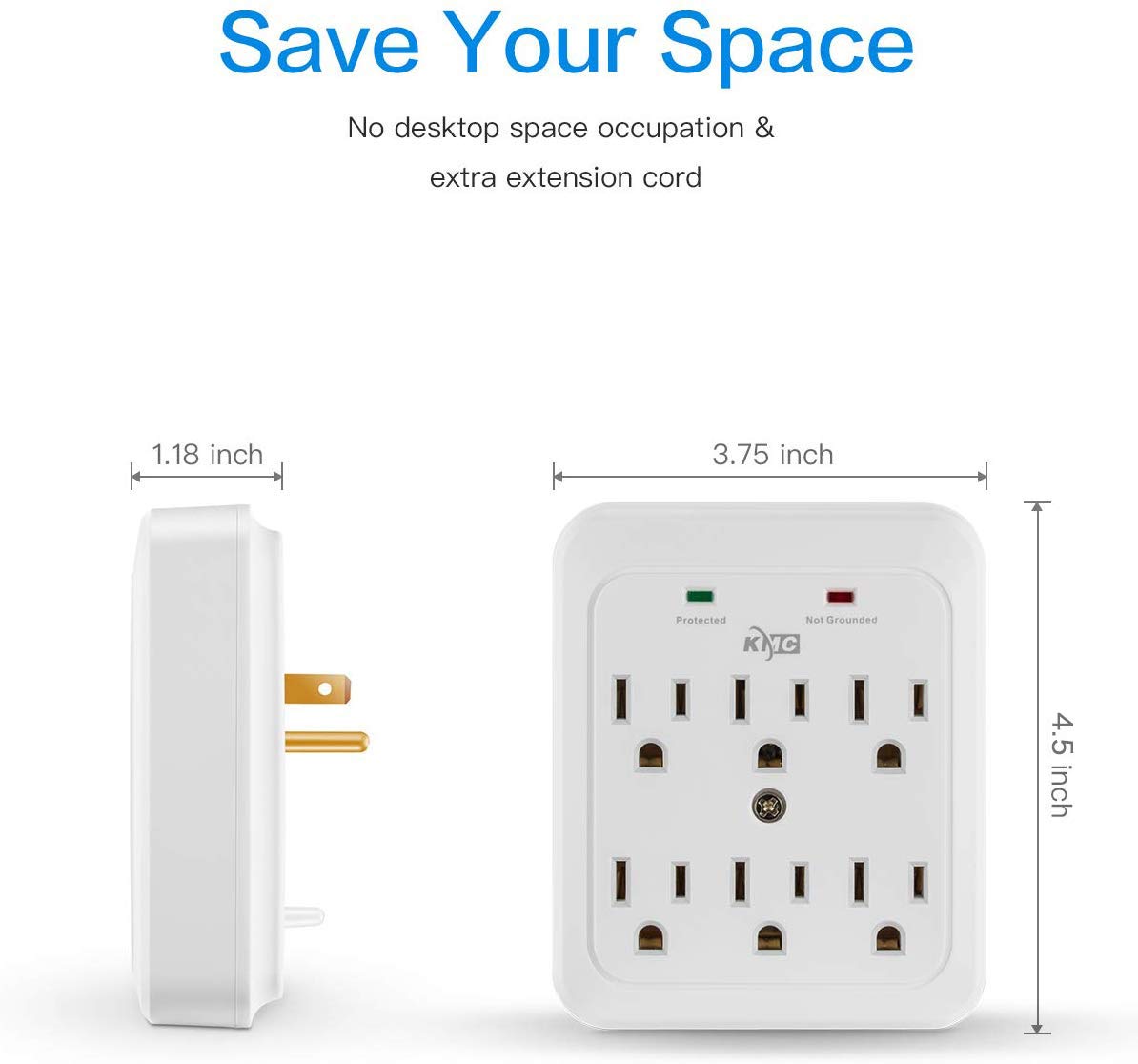 KMC 980 Joule 6-Outlet Surge Protector