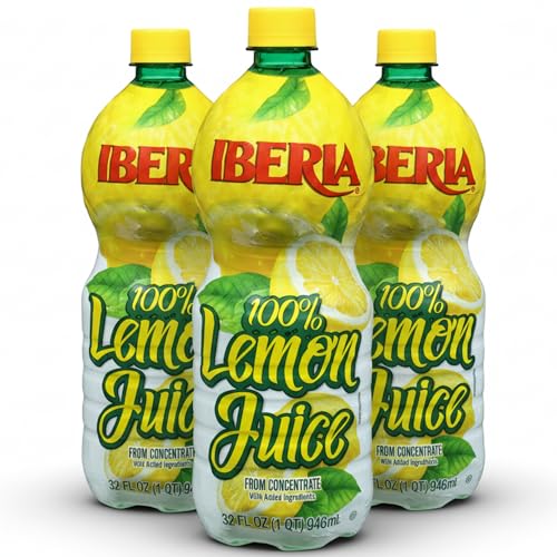 3 Pack Iberia 100% Lemon Juice 32 Ounce Bottles