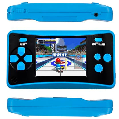 X-JOYKIDS QS17Blue Handheld Game for Kids Portable Retro Video Game Player Built-in 182 Classic Games 2.5 inches LCD Screen Family Recreation Arcade Gaming System Birthday Present for Children