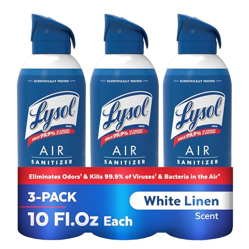 3 Pack Lysol Air Sanitizer Spray Odor Eliminator 10oz
