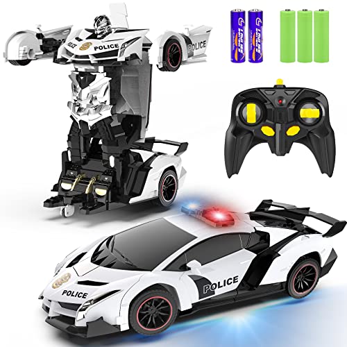 Remote Control Transforming Police Car Robot Toy