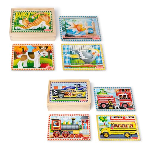 2 Pack Melissa & Doug Wooden Jigsaw Puzzle Box