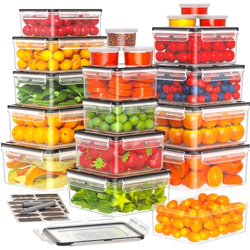 40 Pack Airtight Plastic Food Storage Containers