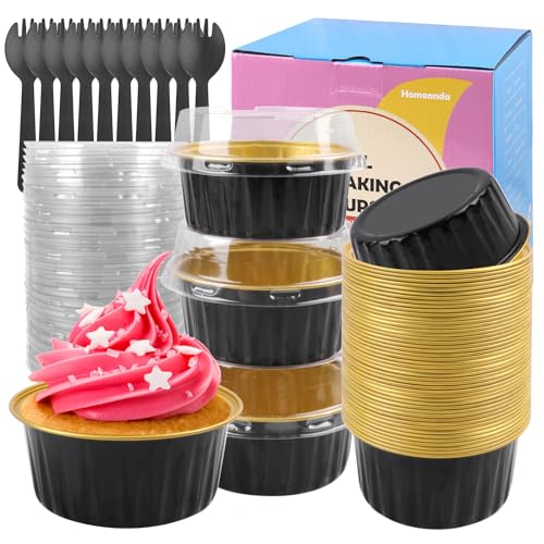 60 Pack Mini Aluminum Cake and Loaf Pans with Lids