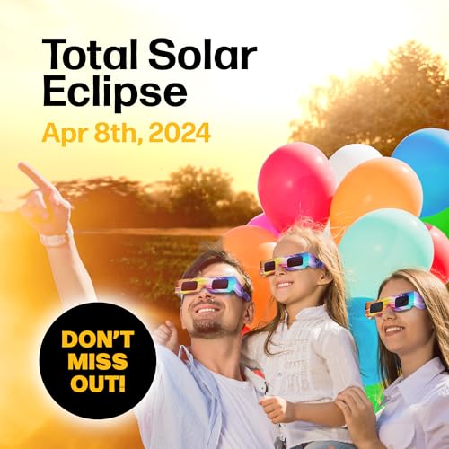 MedOptics Solar Eclipse Glasses Approved 2024 (10 Pack) - AAS, ISO & CE Certified for All Ages - Lab Tested - Includes Eclipse Path Map - Clear Visibility, One Size Fits All, Non-Scratch Lens Viewing