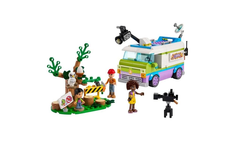 LEGO Friends Newsroom Van 41749 Building Toy Set, Creative Fun for Ages 6+, Includes Accessories So Kids Can Pretend to Film and Report The News, A Fun Birthday Gift for Kids Who Love Role Play