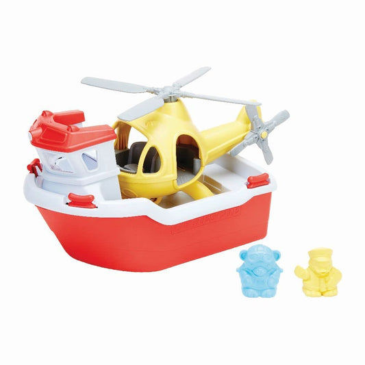 Green Toys Rescue Boat and Helicopter Set