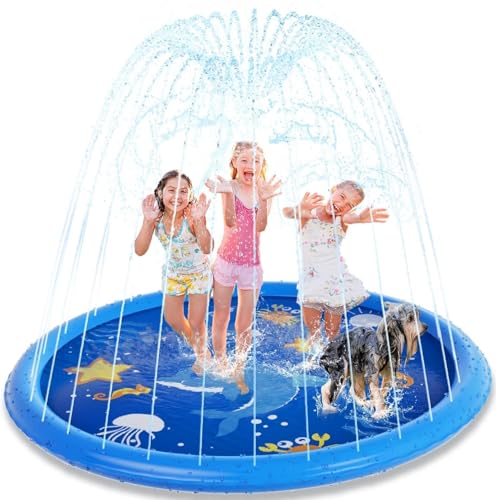 77" Splash Pad Sprinkler for Toddlers Kids Outdoor