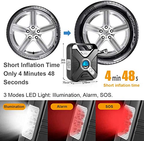 WindGallop Tire Inflator Portable Air Compressor, 90W 7800 mAh 3x Faster Air Pump for Car Tires with Tire Gauge Pressure, Tire Pump for Cars, Suv, Bikes, Motorcycles, Balls