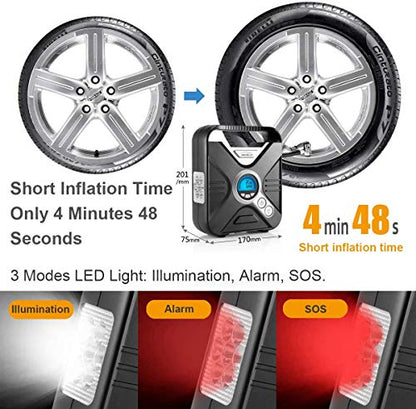WindGallop Tire Inflator Portable Air Compressor, 90W 7800 mAh 3x Faster Air Pump for Car Tires with Tire Gauge Pressure, Tire Pump for Cars, Suv, Bikes, Motorcycles, Balls