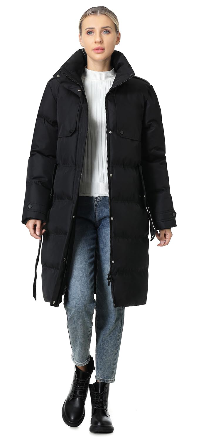 MOERDENG Women's Waterproof Long Winter Puffer Jacket