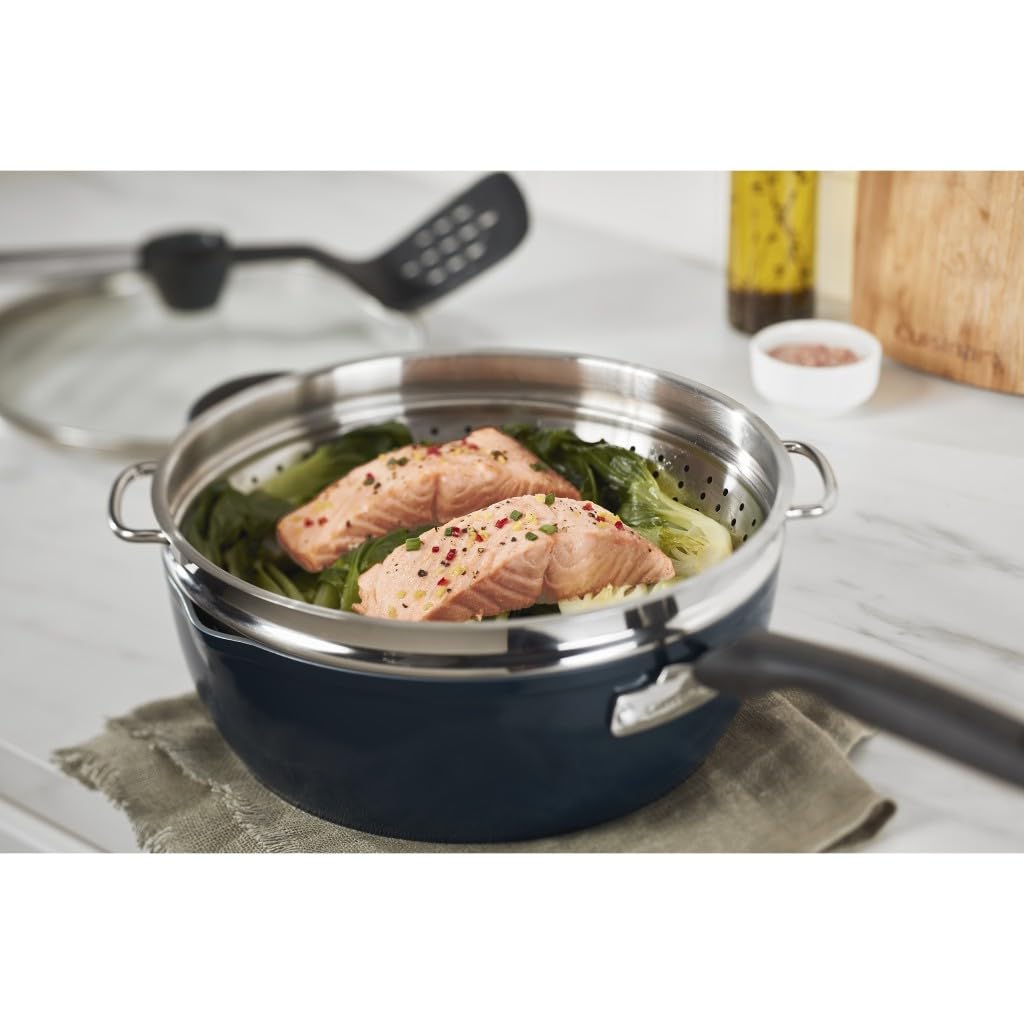 Cuisinart 4-Pc Navy Cookware Set with Steamer