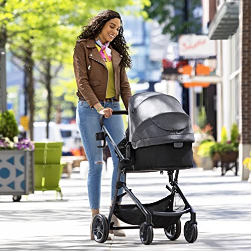 Evenflo Pivot Vizor Travel System with LiteMax Infant Car Seat (Promenade Blue)