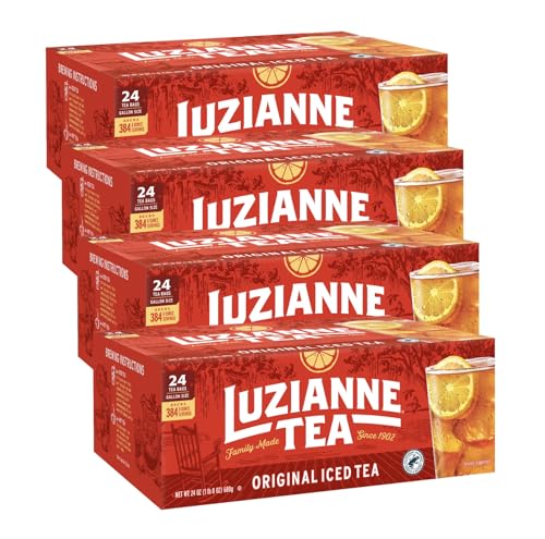 4 Pack Luzianne Unsweetened Iced Tea Bags, Gallon