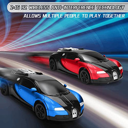 Ursulan Transform RC Car Remote Control Car with One Key Transformation, New Upgrade Deformed Robot for Kids Rechargeable Cars for Boys Age 3-8, Christmas for Boys and Girls (Red)