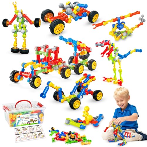 125 Piece STEM Building Blocks Set with Storage Box