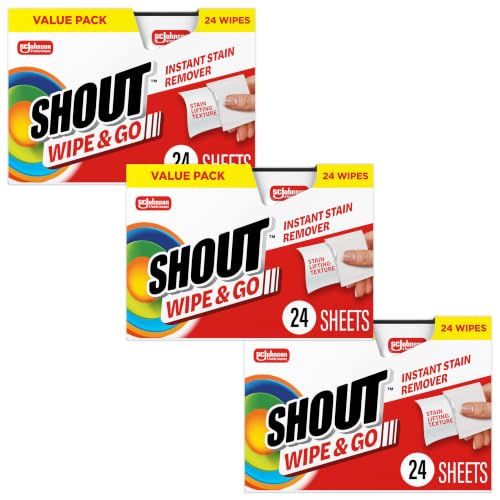 72 Count Shout Wipe & Go Stain Remover Wipes