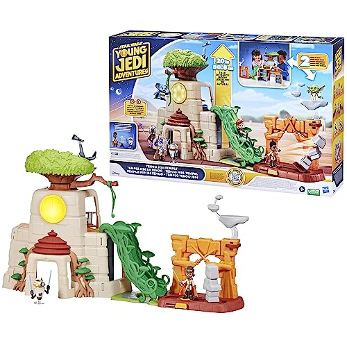 Star Wars: Young Jedi Adventures Tenoo Jedi Temple, 20-Inch-Tall Playset with Lights & Sounds, 2 Action Figures, Preschool Toys for 3 Year Old Boys & Girls & Up