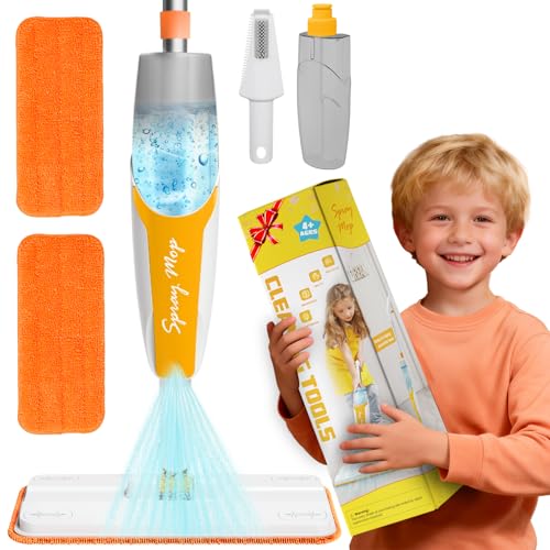 Kids Spray Mop Toy with Refillable Bottle Cleaning Set