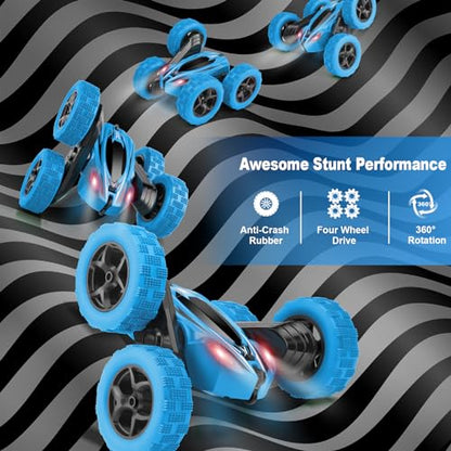 ORRENTE Remote Control Car, RC Cars Toys for Ages 5-7, 2.4GHz 4WD Fast RC Car Kids Toys for Ages 8-13, Double Sided 360° Rotating Monster Truck Toys for Girls RC Truck Toy Cars for Boys