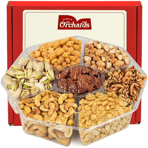 7 Section Nut Gift Basket Variety Platter