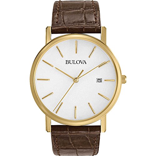 Bulova Classic Quartz Calendar Leather Strap Watch