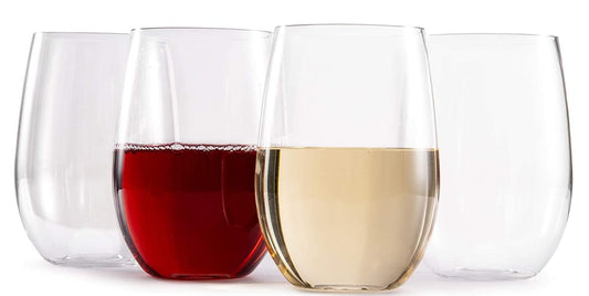 hotder Tritan Wine Glasses Set of 4,20 OZ Stemless BPA-Free Wine Glasses Upgraded，Outdoor Unbreakable Wine Glasses，Clear