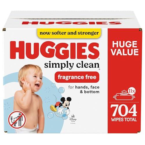 704 Count Huggies Simply Clean Unscented Baby Wipes