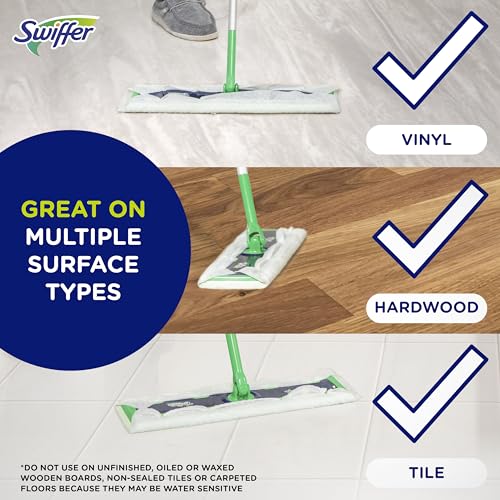 Swiffer Sweeper Dry + Wet XL Sweeping Kit, 1 Sweeper, 8 Dry Cloths, 2 Wet Cloths