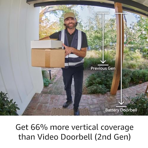 All-new Ring Battery Doorbell — Now with 66% more coverage, Head-to-Toe Video, Live View with Two-Way Talk, and Motion Detection & Alerts (2024 release), | 2-pack | Satin Nickel