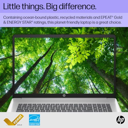 HP 17.3 inch Laptop, HD+ Display, Intel Core 3 100U, 8 GB RAM, 256 GB SSD, Intel Graphics, Windows 11 Home, 17-cn4010nr (2024)
