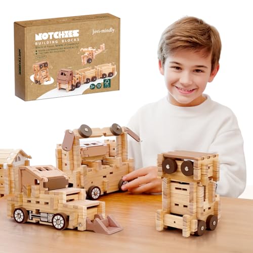 101 Piece Wooden Train Building Blocks Set for Kids