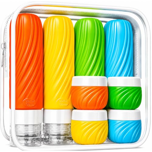 TSA Approved Silicone Leakproof Travel Toiletry Bottles