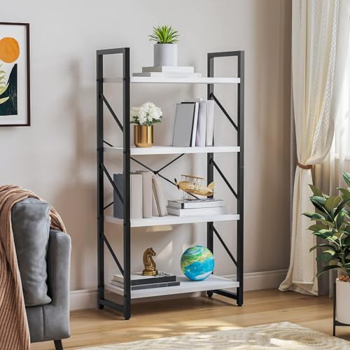 4-Tier Modern Bookshelf, Freestanding Bookcase Organizer Shelves