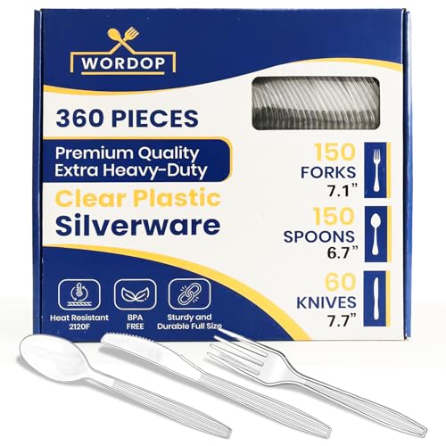360 Count Extra Heavy Duty Plastic Silverware Set