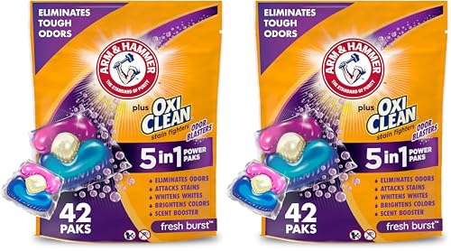 2 Pack Arm & Hammer OxiClean Odor Blaster Detergent Pods (84 Count)