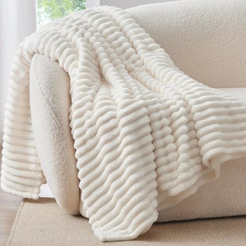 Ribbed Plush Fleece Throw Blanket 50"x60"