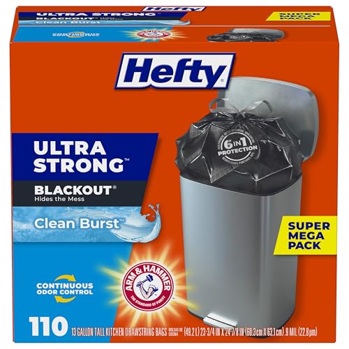 110 Count Hefty Ultra Strong 13 Gallon Trash Bags