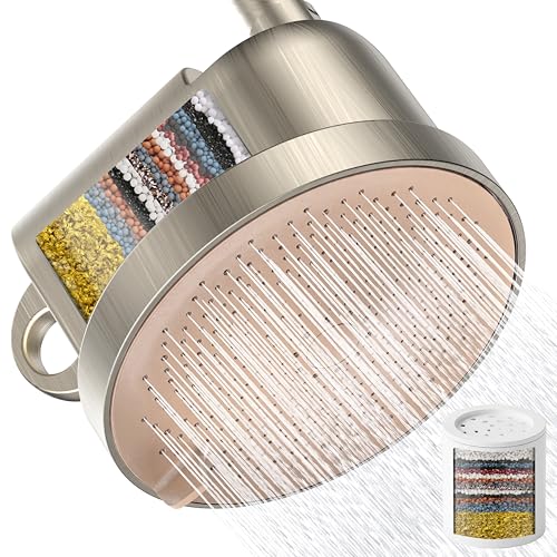 Filtered High Pressure Shower Head with Water Softener