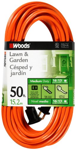 50ft 16/2 Outdoor Extension Cord SJTW Two-Prong