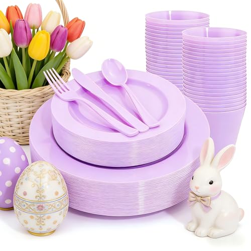 150 Piece Disposable Plastic Dinnerware Set
