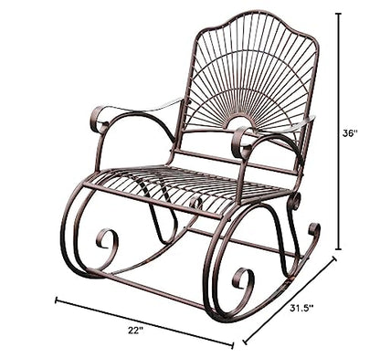 International Caravan Iron Bronze Patio Rocking Chair